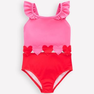Hallie Frill Strap Swimsuit-Poppy Red