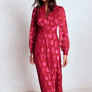Cassie Devore Midi Tea Dress-Pink Peony. Dainty Medley