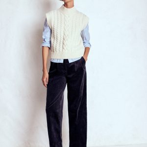 Bloomsbury Cord Pants-NAVY