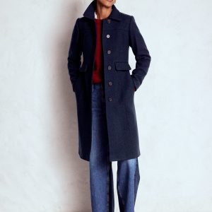 St Albans Fitted Coat-Navy