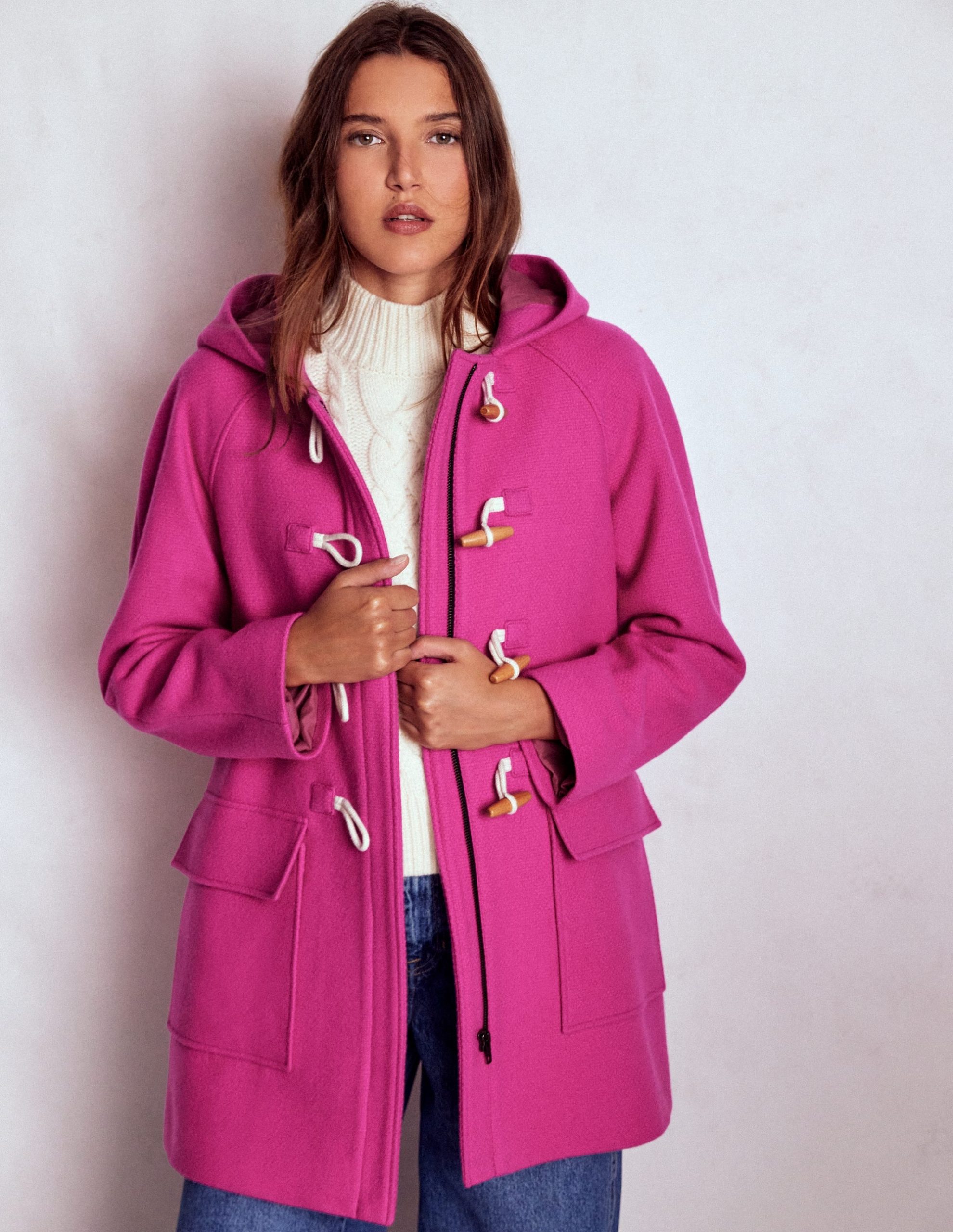 Swing Duffle Coat-Pink Peony - Image 4