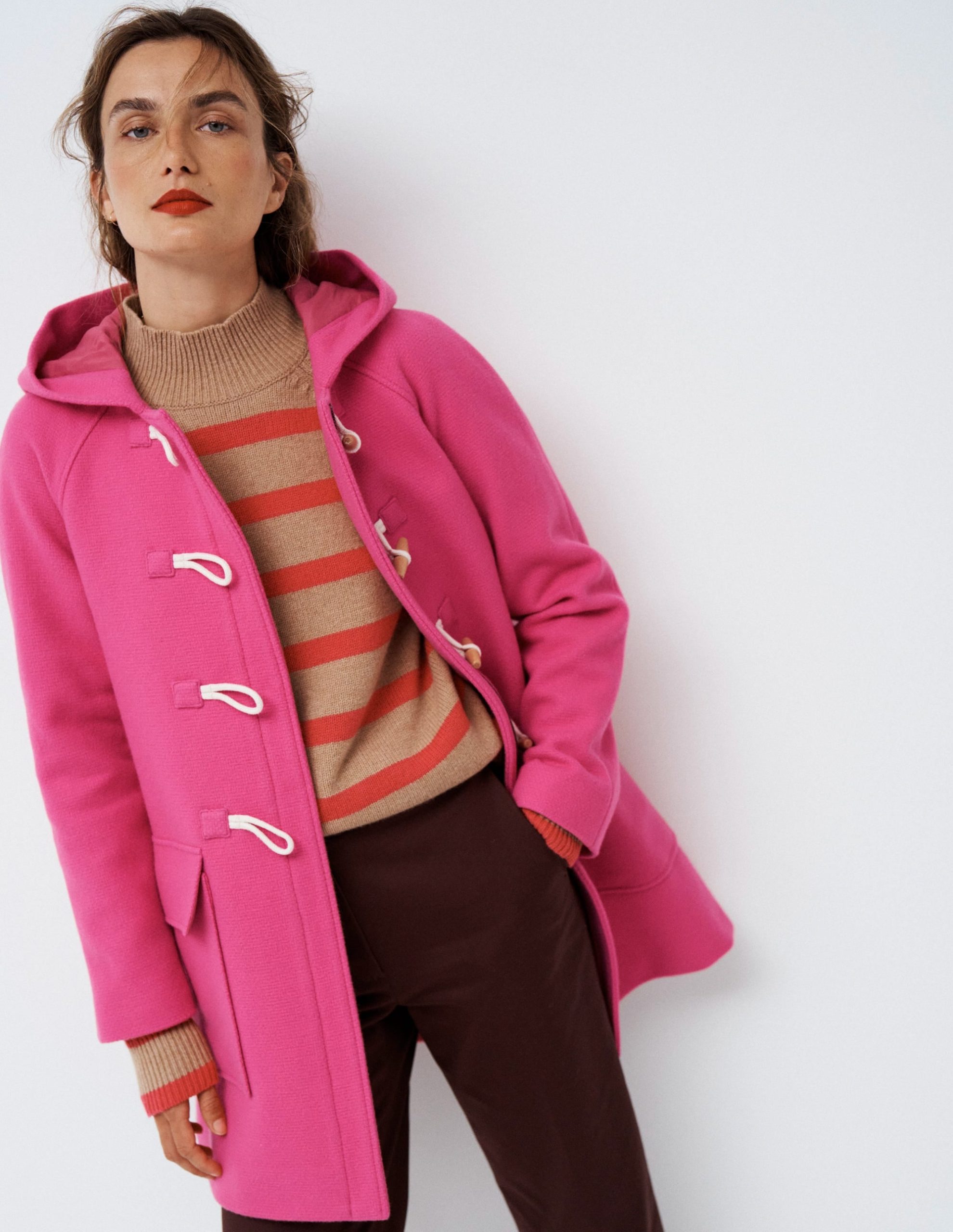 Swing Duffle Coat-Pink Peony - Image 6