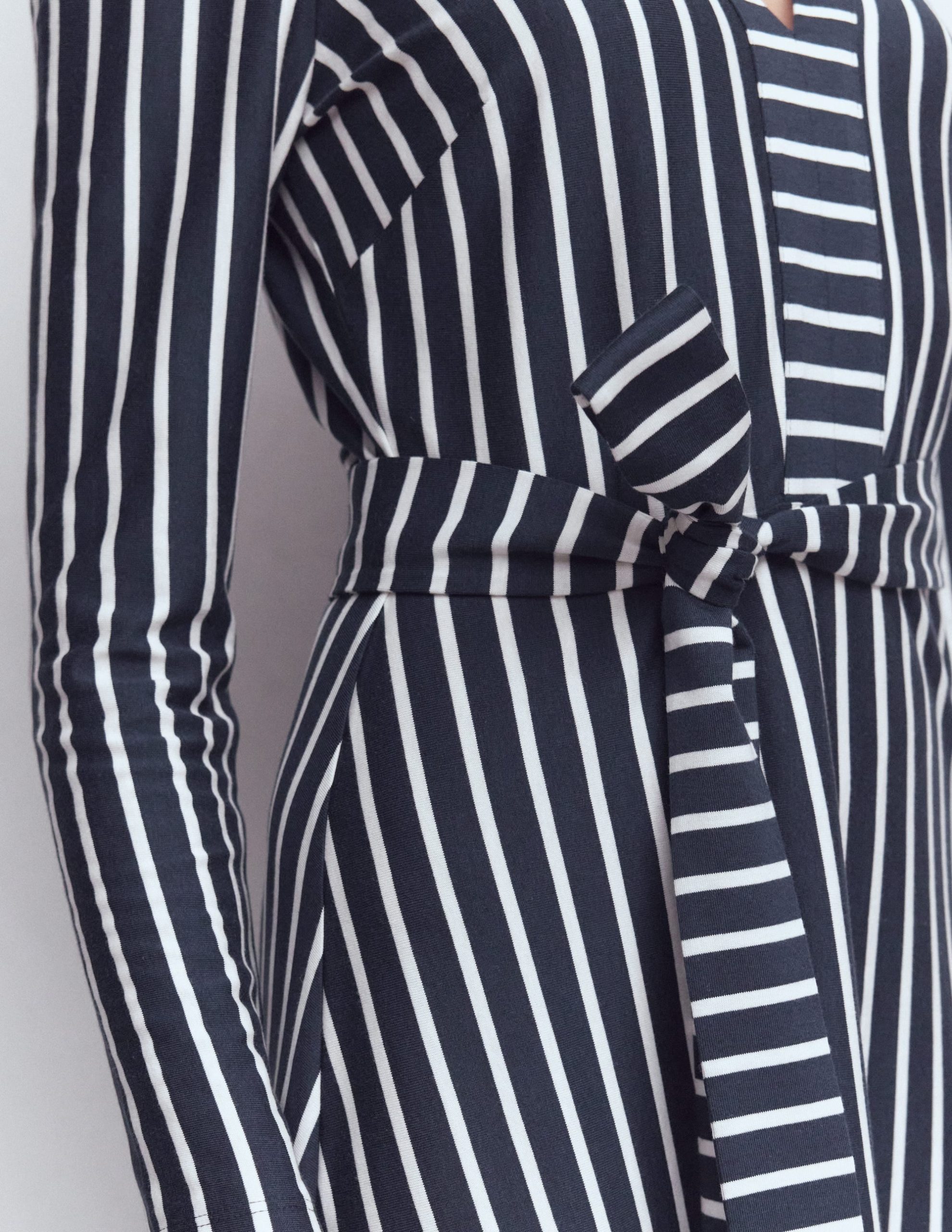 Imogen Collared Jersey Dress-French Navy and Ivory Stripe - Image 4