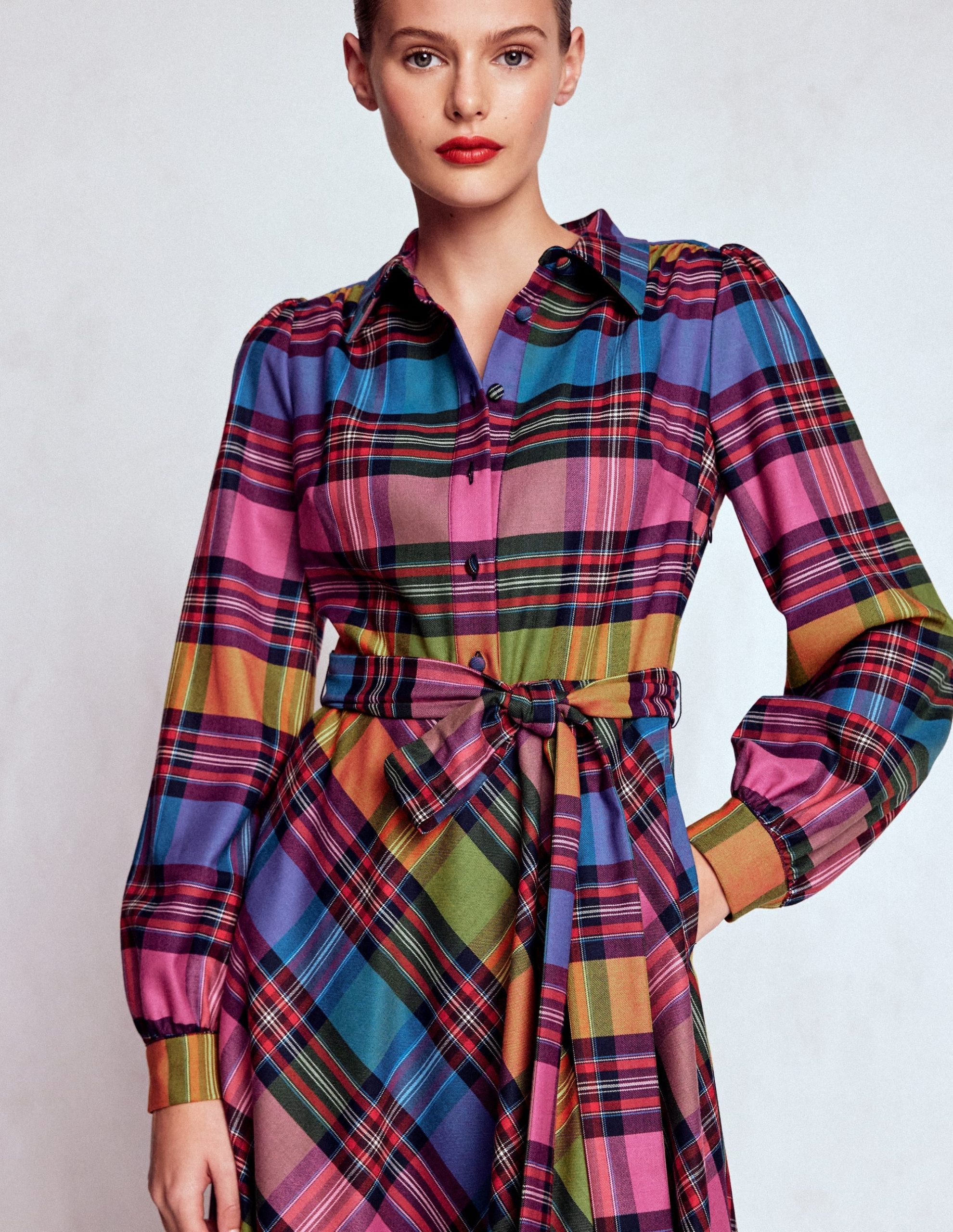 Vivienne Check Midi Dress-Multi. Blanket Check - Image 2