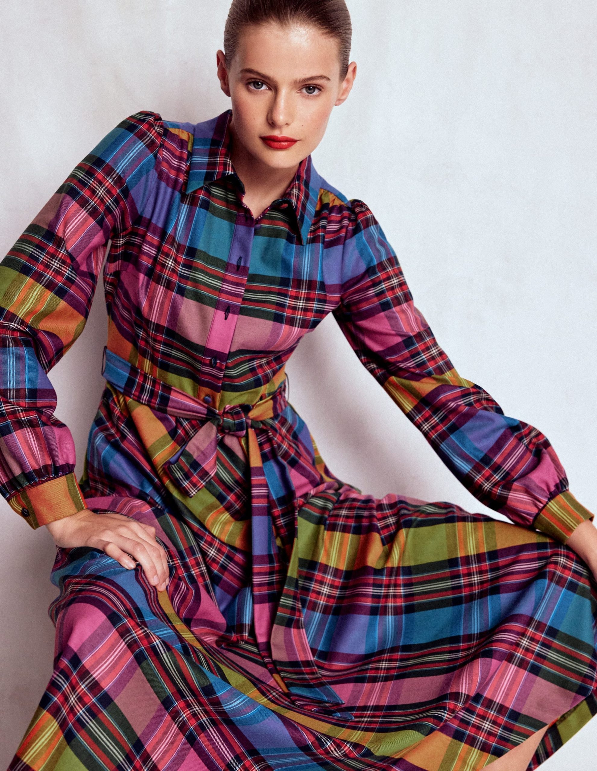 Vivienne Check Midi Dress-Multi. Blanket Check - Image 3
