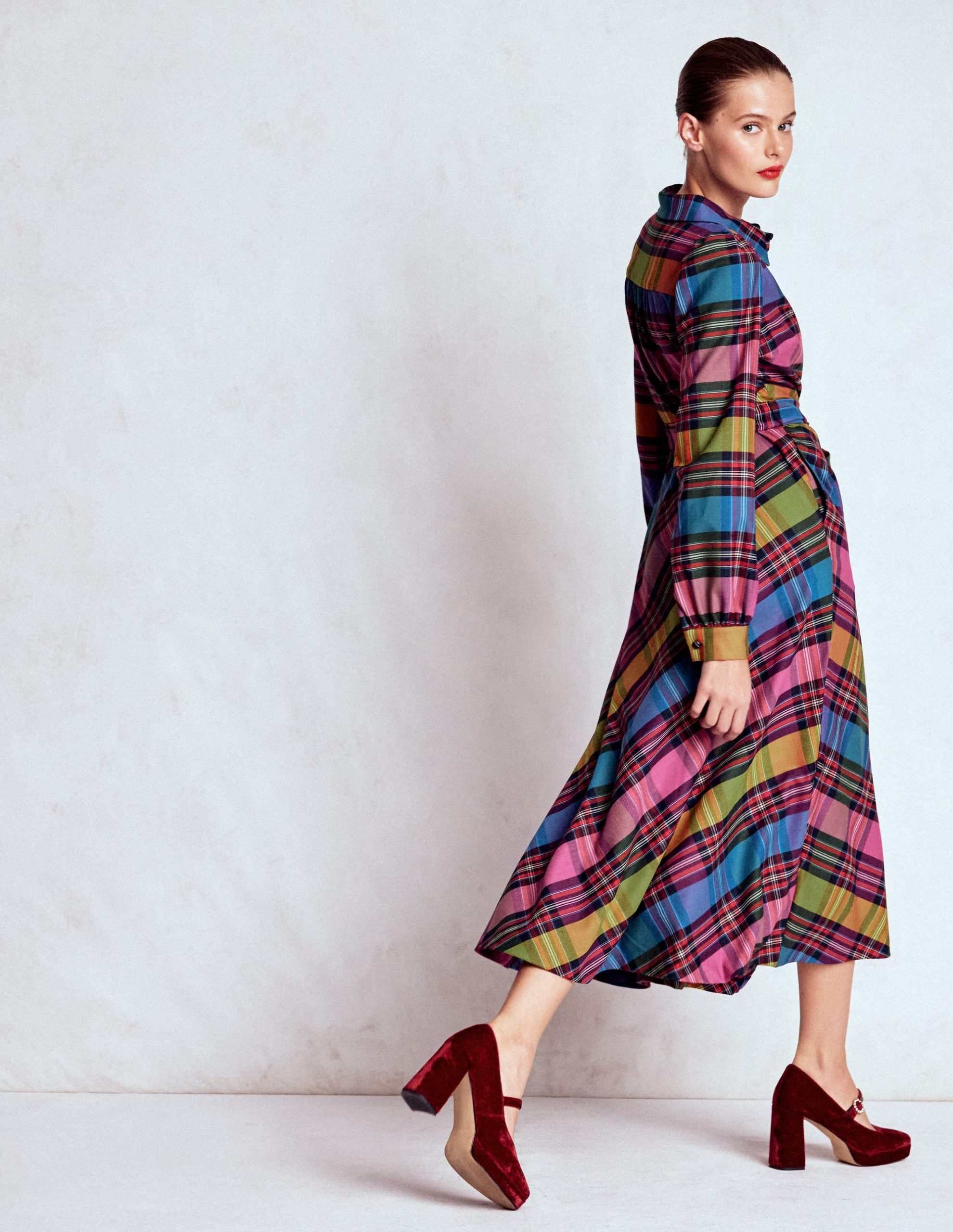 Vivienne Check Midi Dress-Multi. Blanket Check - Image 4