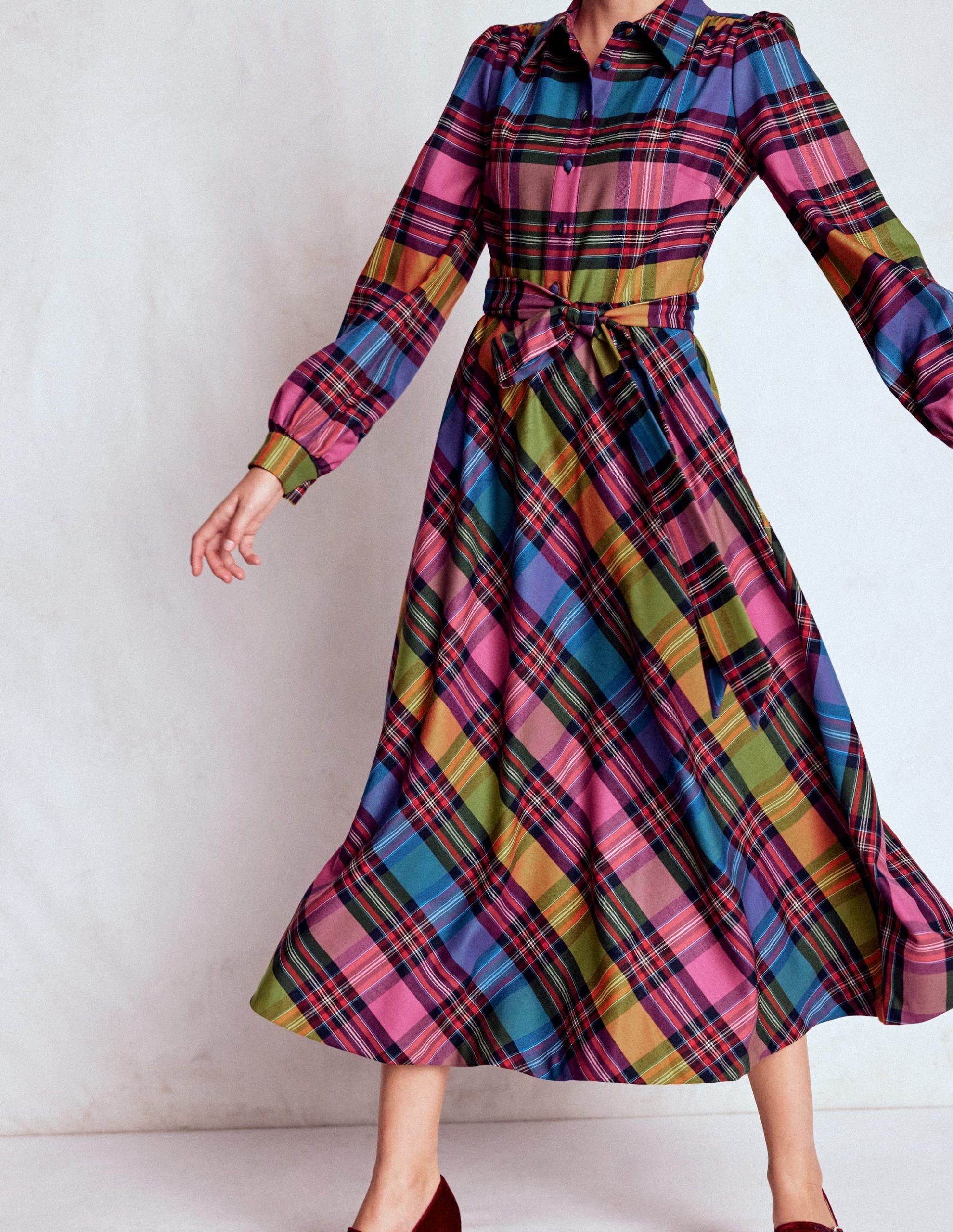 Vivienne Check Midi Dress-Multi. Blanket Check - Image 5