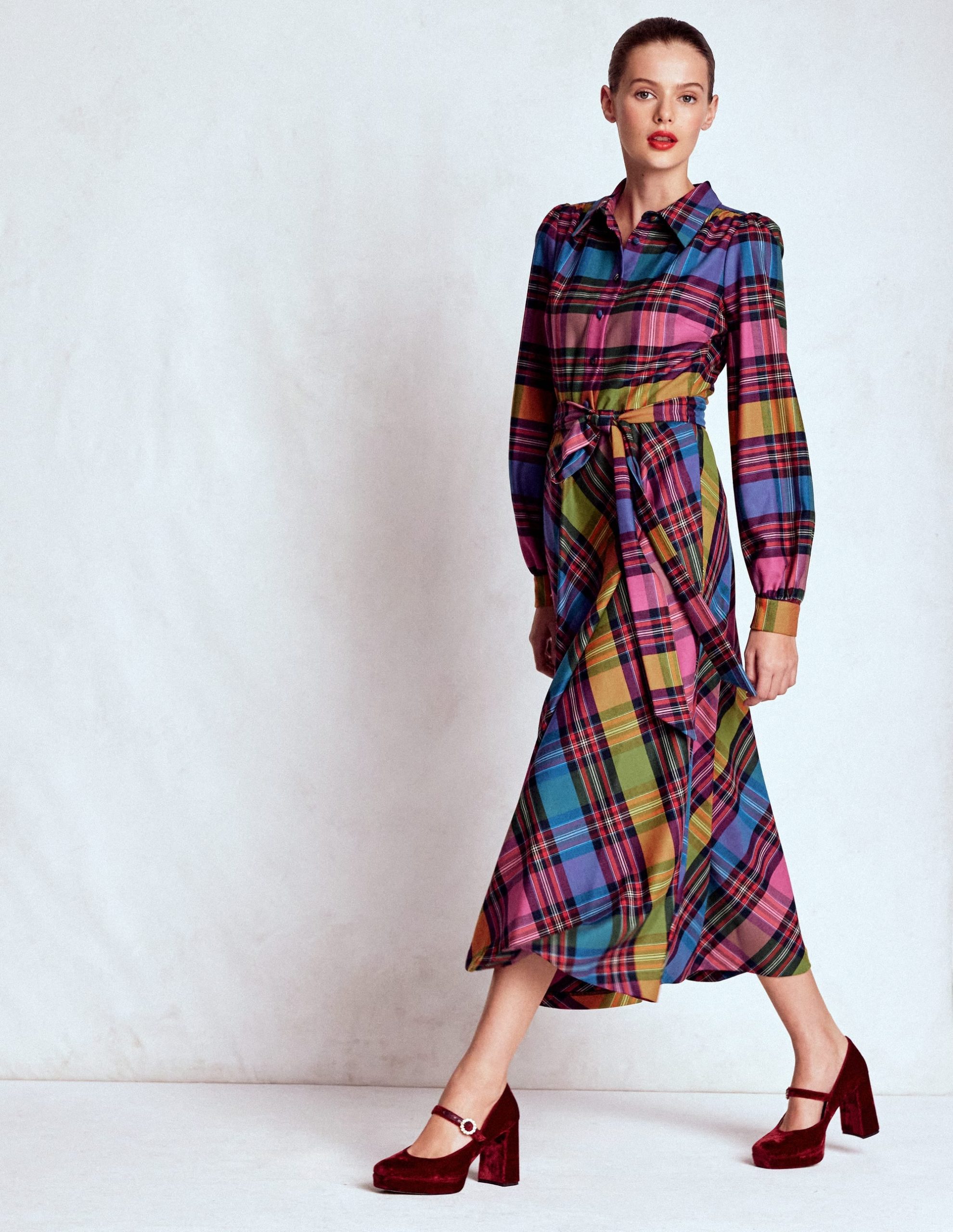 Vivienne Check Midi Dress-Multi. Blanket Check - Image 6