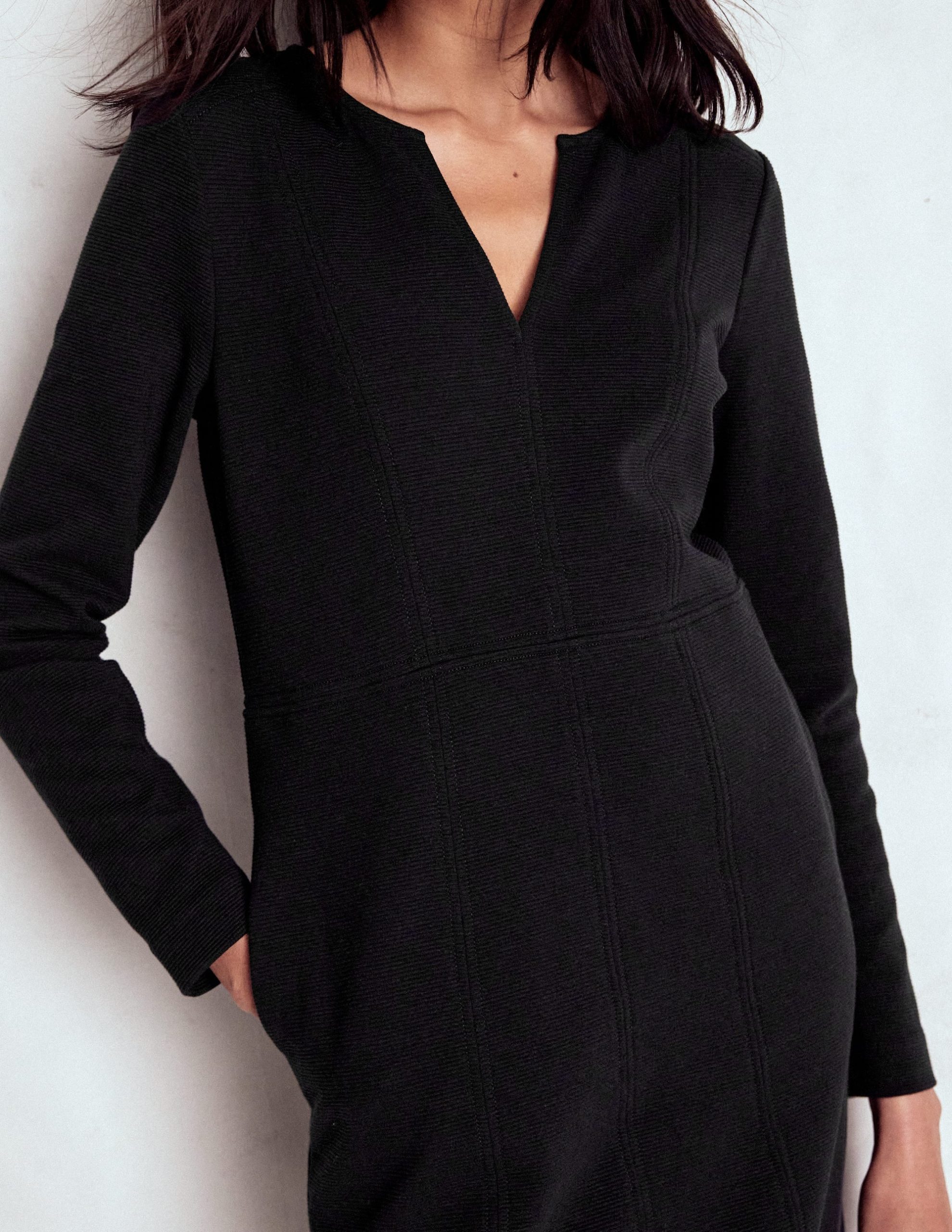Colette Ottoman Shift Dress-Black - Image 2