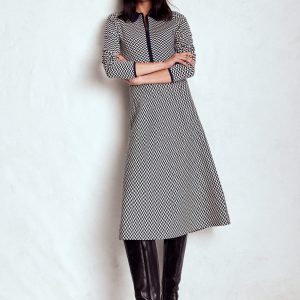 Fiona Chevron Knitted Dress-Chevron