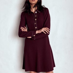 Nicolette Long Sleeve Dress-Dark Cherry