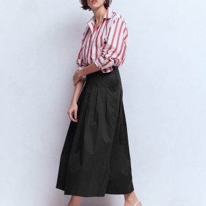 Valentina Sateen Skirt-Black
