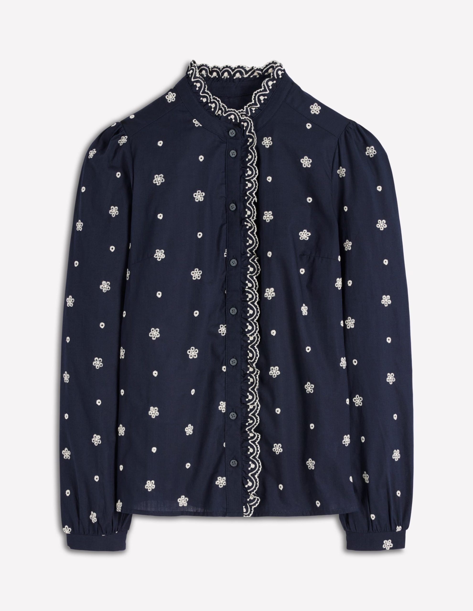 Helena Cotton Top-Navy. White Embroidery - Image 6