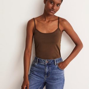 Plain Cami Top-Deep Brown
