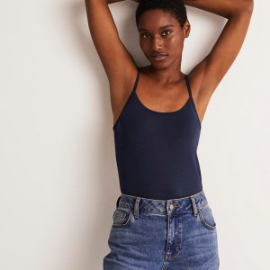 Plain Cami Top-Navy