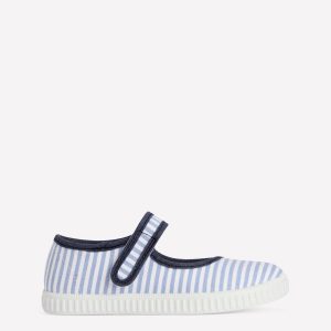 Canvas Mary Janes-Stripe