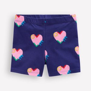 Cartwheel Shorts-Navy Love Hearts