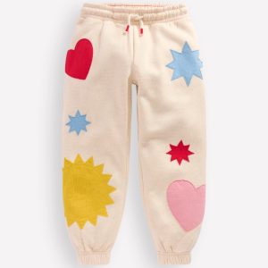 Printed Cosy Sweatpants-Applique Shapes