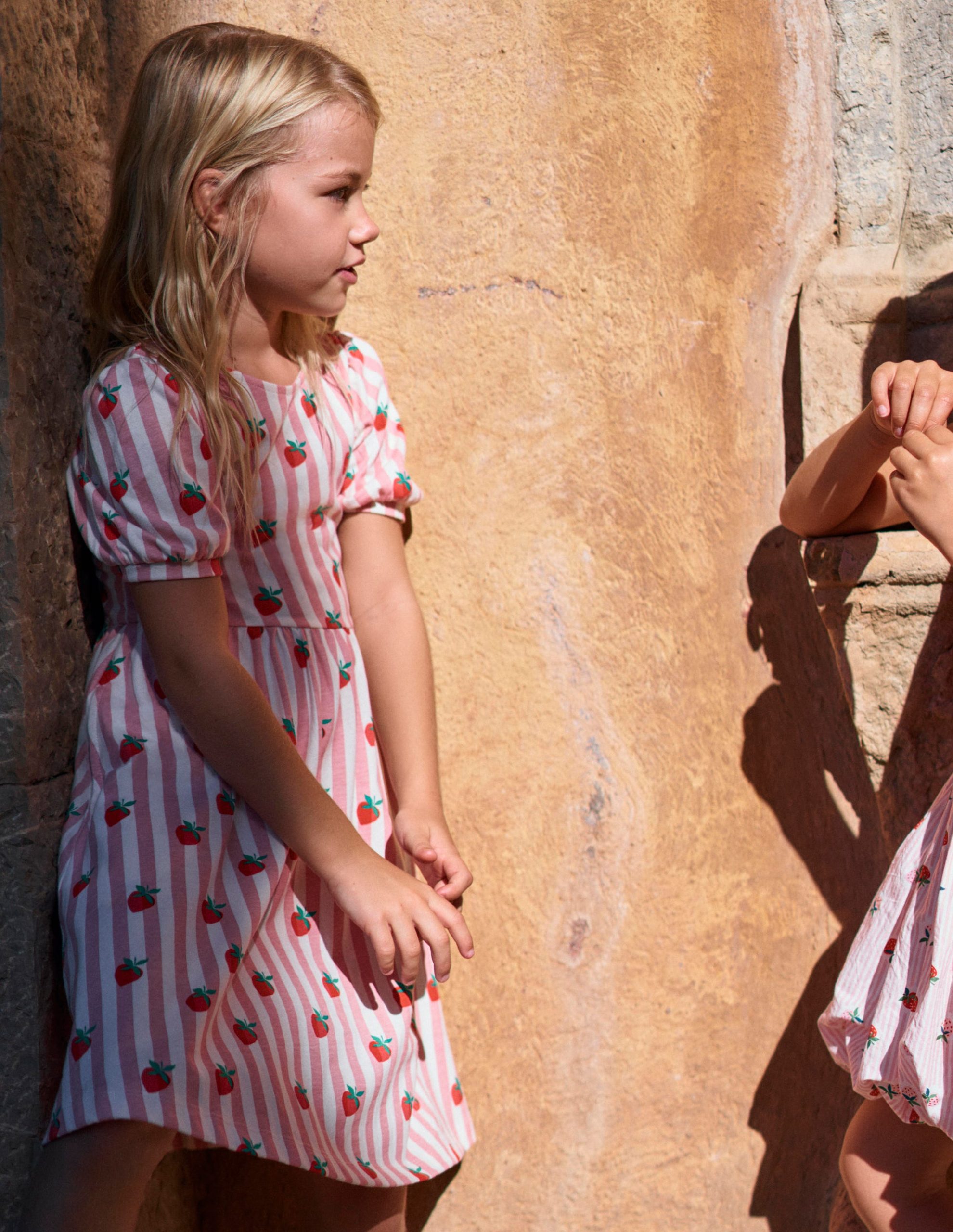 Ballerina Jersey Dress-Almond Pink Strawberry Stripe - Image 4