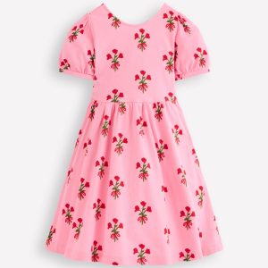 Ballerina Jersey Dress-Bubblegum Pink Posy