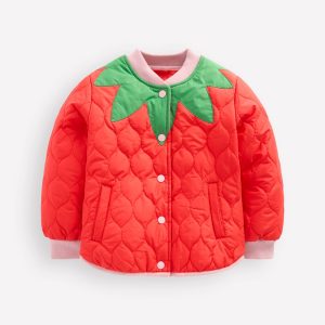 Fun Bomber Jacket-Strawberry Applique