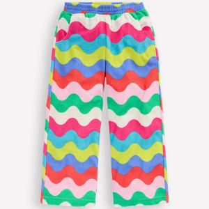 Straight Towelling Pants-Multi Wave Stripe