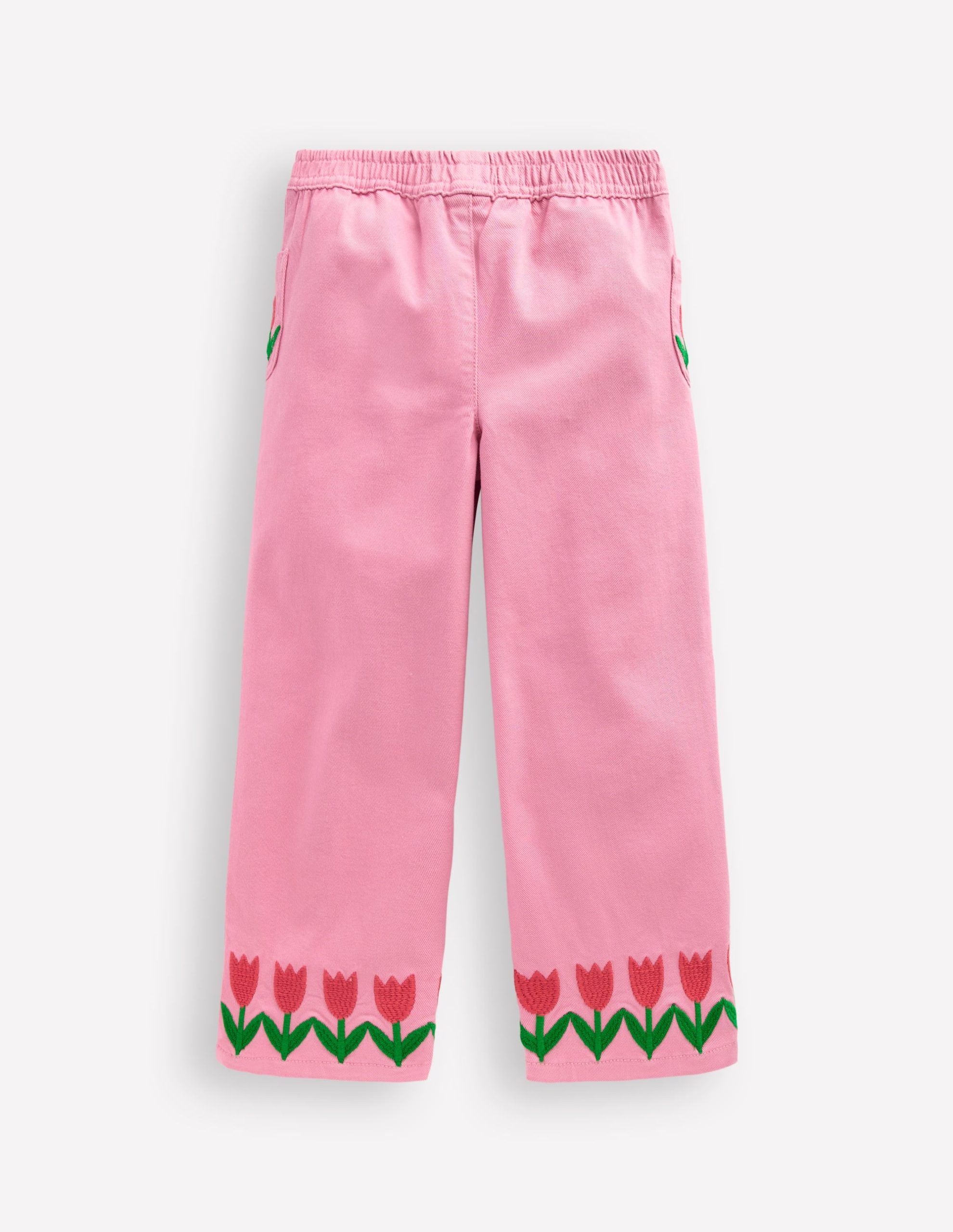 Wide Leg Pull-on-Pink Tulips - Image 5