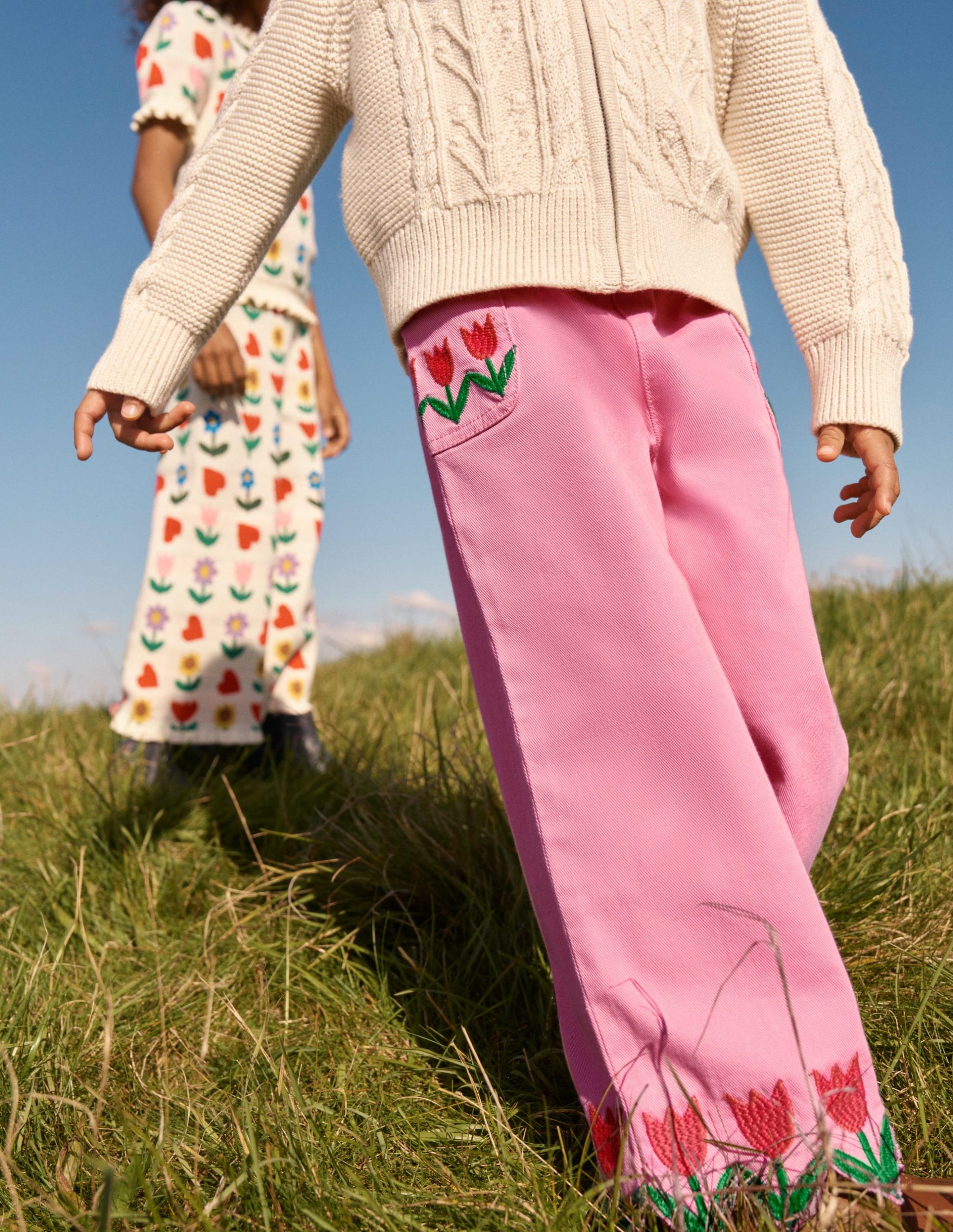 Wide Leg Pull-on-Pink Tulips - Image 7