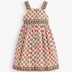 Remy Button Through Dress-Woodblock Print