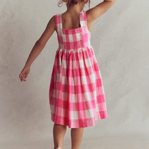 Remy Button Through Dress-Pink Punch Gingham