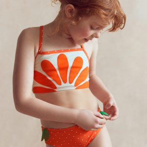 Logo Cross Back Bikini-Bright Orange