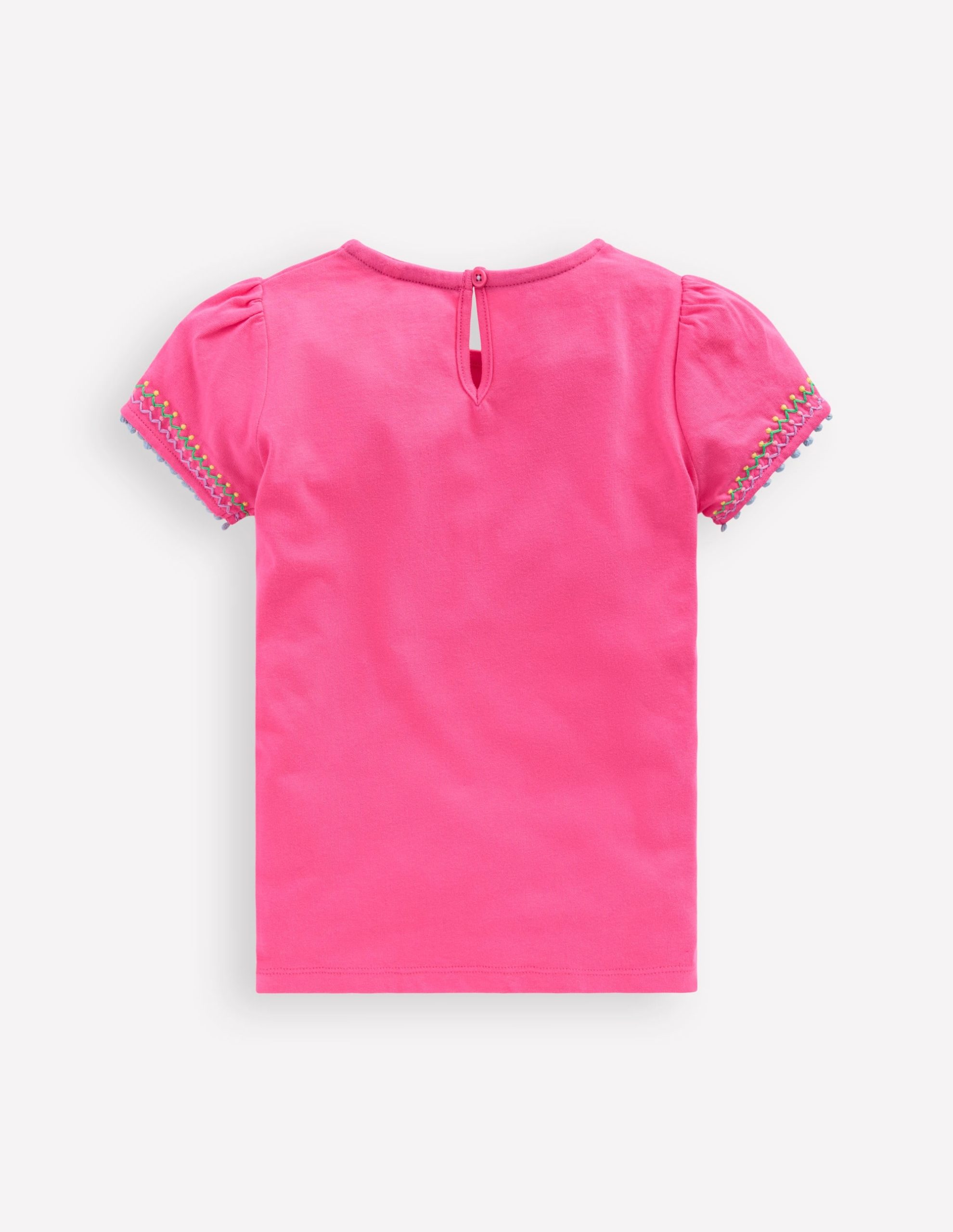 Puff Sleeve T-shirt-Flamingo Pink - Image 2