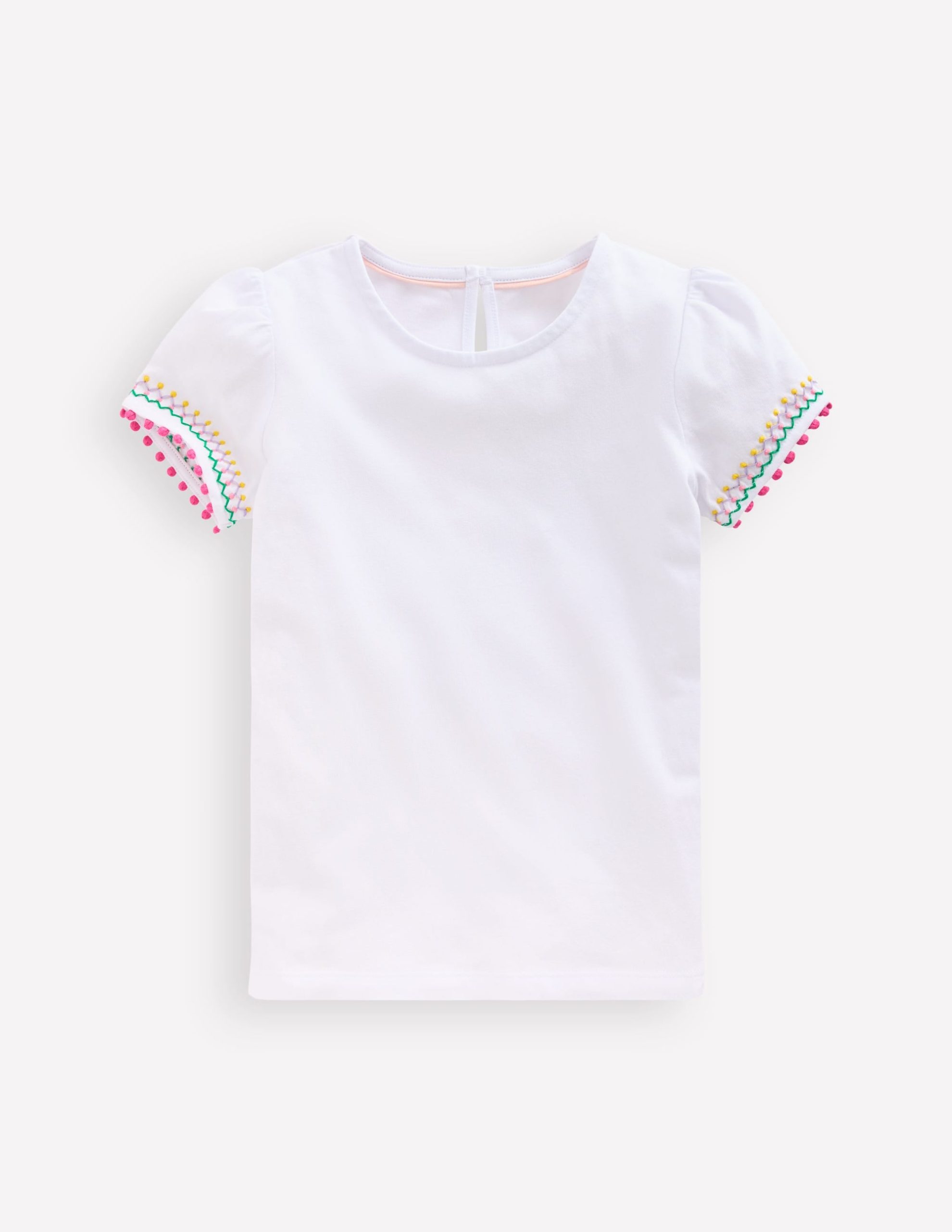 Puff Sleeve T-shirt-White