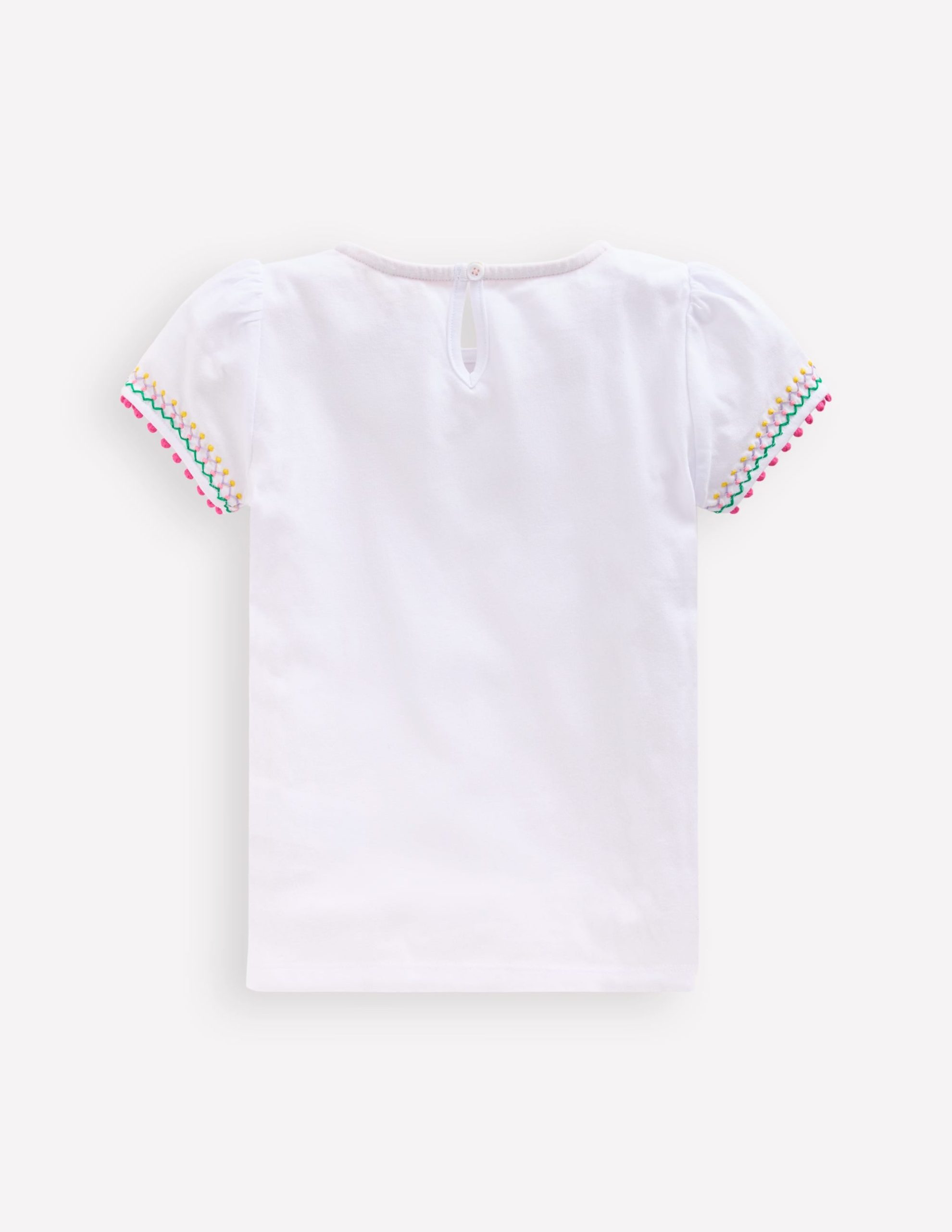 Puff Sleeve T-shirt-White - Image 2