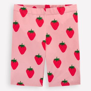 Biker Shorts-Pink Strawberries