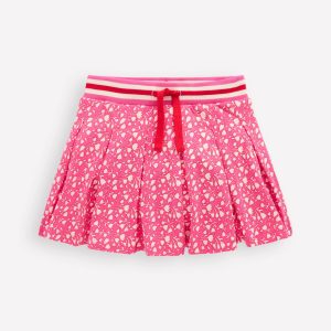 Pleated Jersey Skort-Pink Tiny Tulip