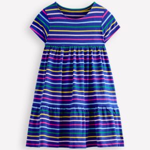 Ariel Twirly Jersey Dress-Multi Stripe
