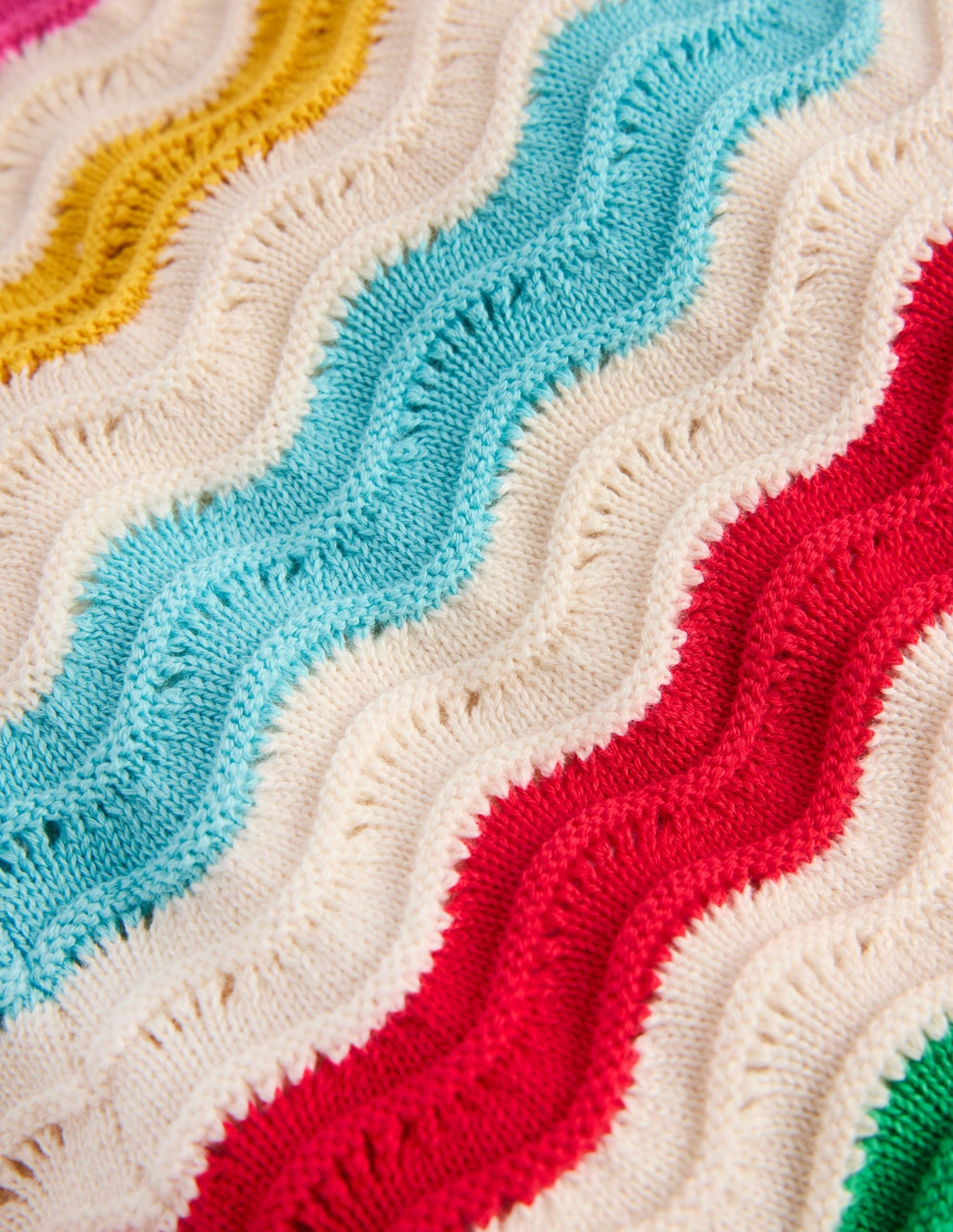 Pointelle Knitted Shorts-Ivory Multi Rainbow - Image 3