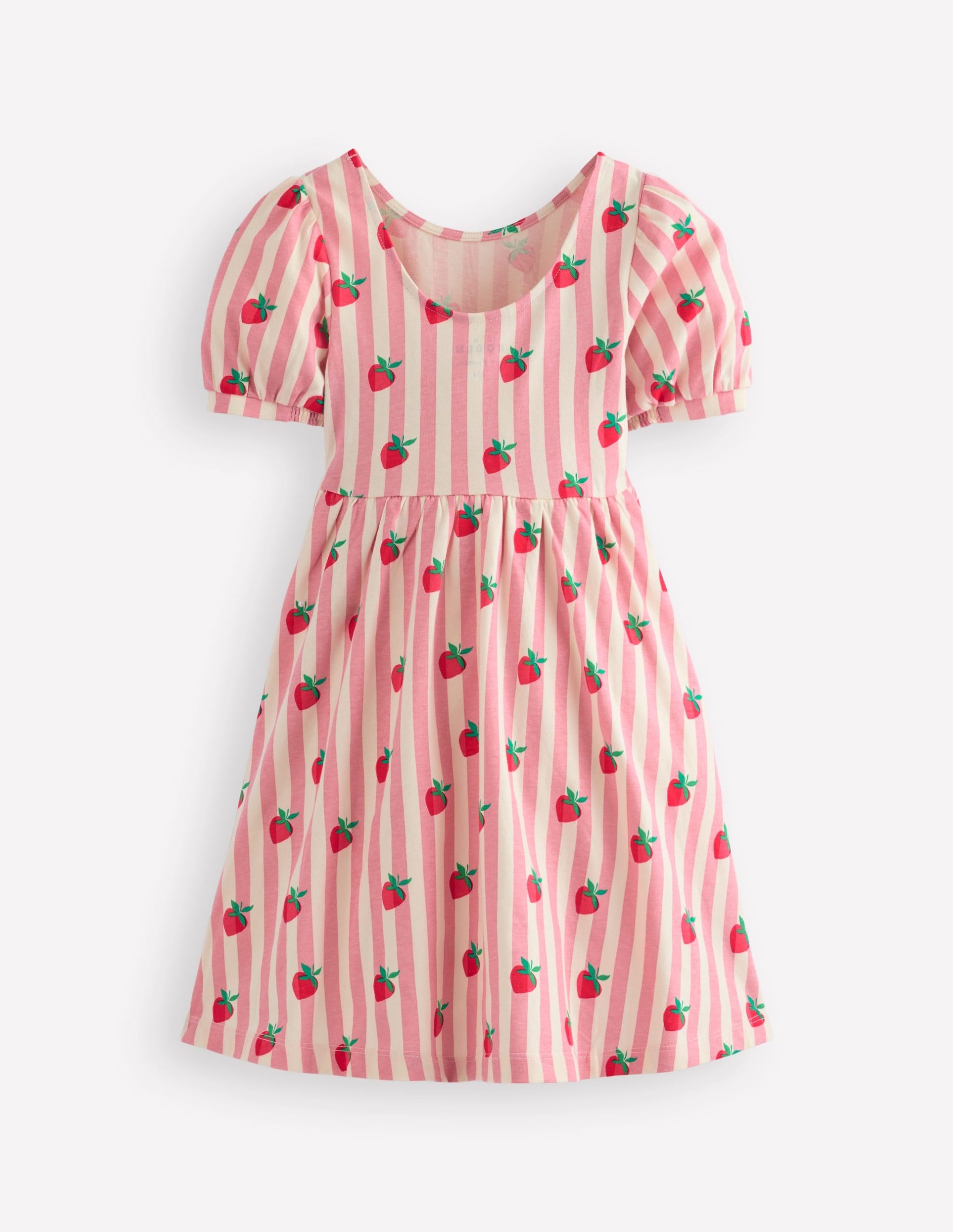 Ballerina Jersey Dress-Almond Pink Strawberry Stripe - Image 2