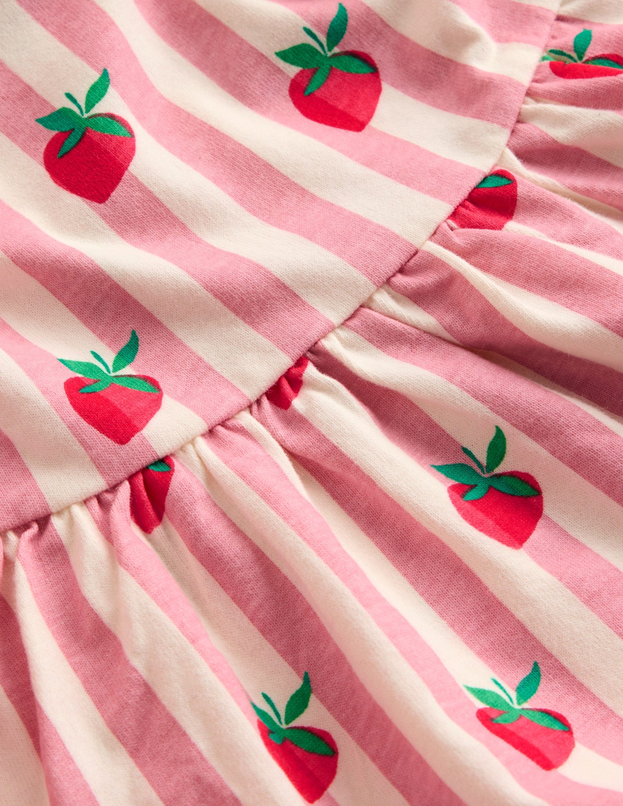 Ballerina Jersey Dress-Almond Pink Strawberry Stripe - Image 3