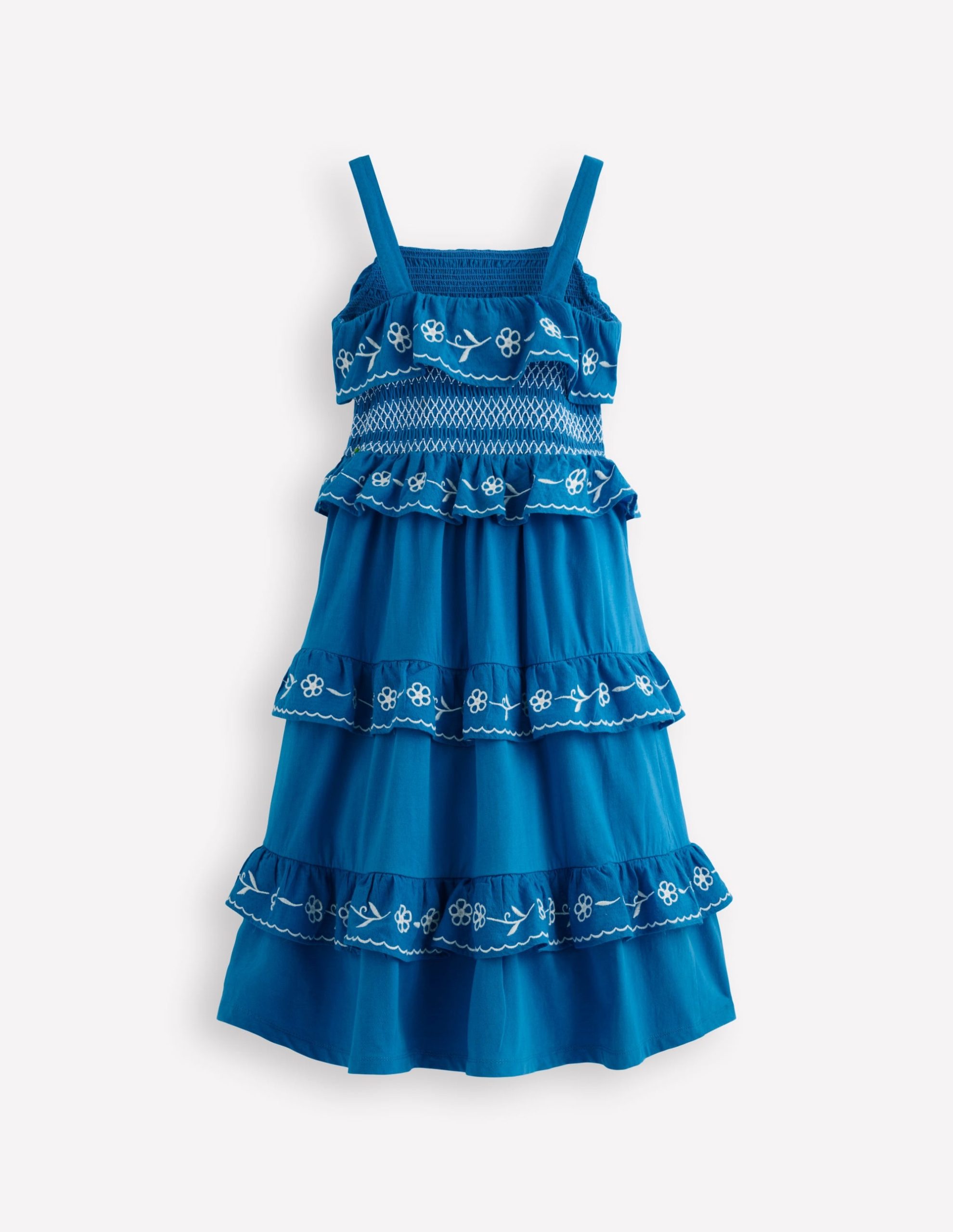 Jersey Embroidered Midi Dress-Kingfisher Blue - Image 5