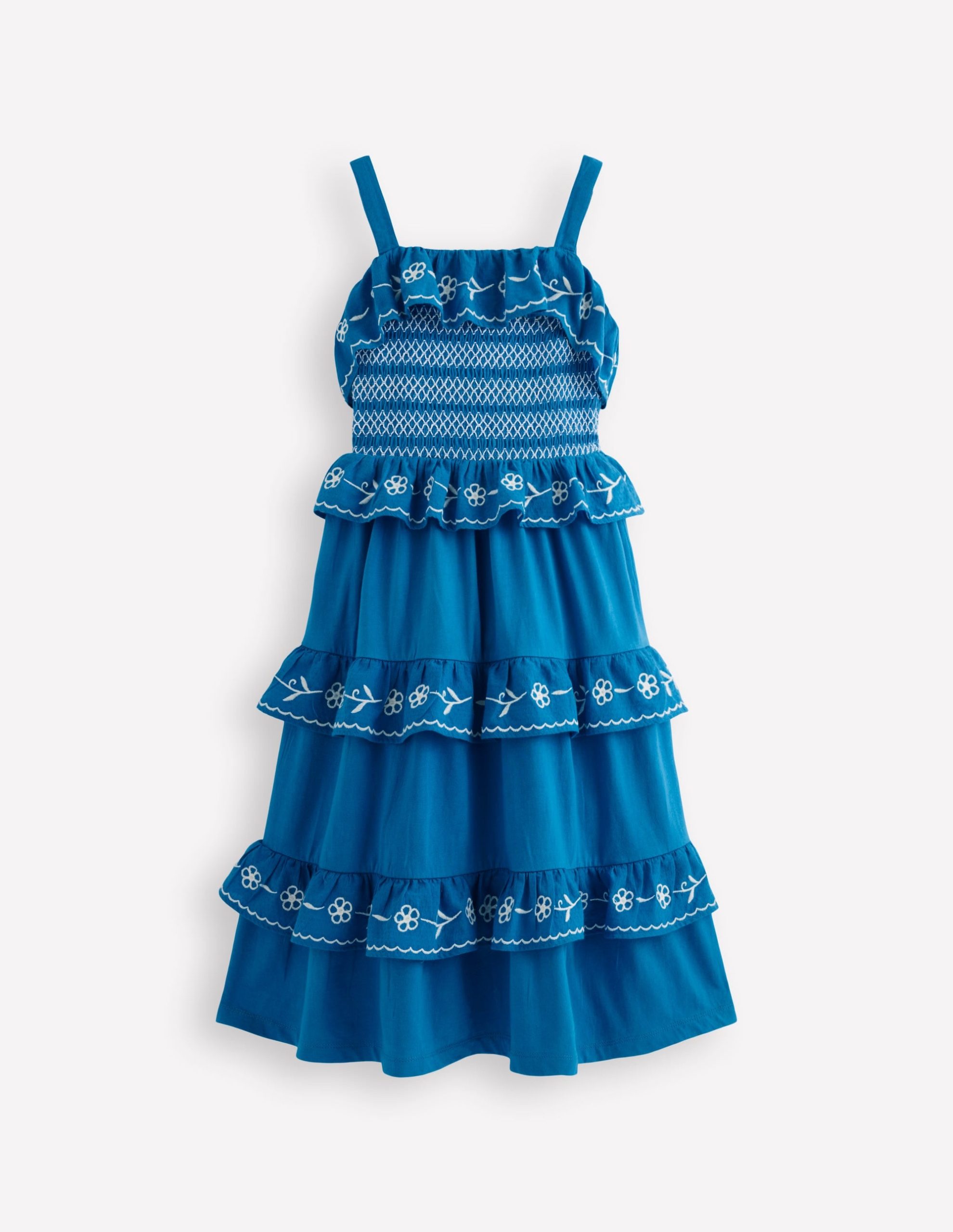 Jersey Embroidered Midi Dress-Kingfisher Blue - Image 4