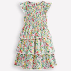 Tiered Lace Woven Dress-Multi Spring Floral