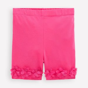 Tulle Hem Shorts-Flamingo Pink