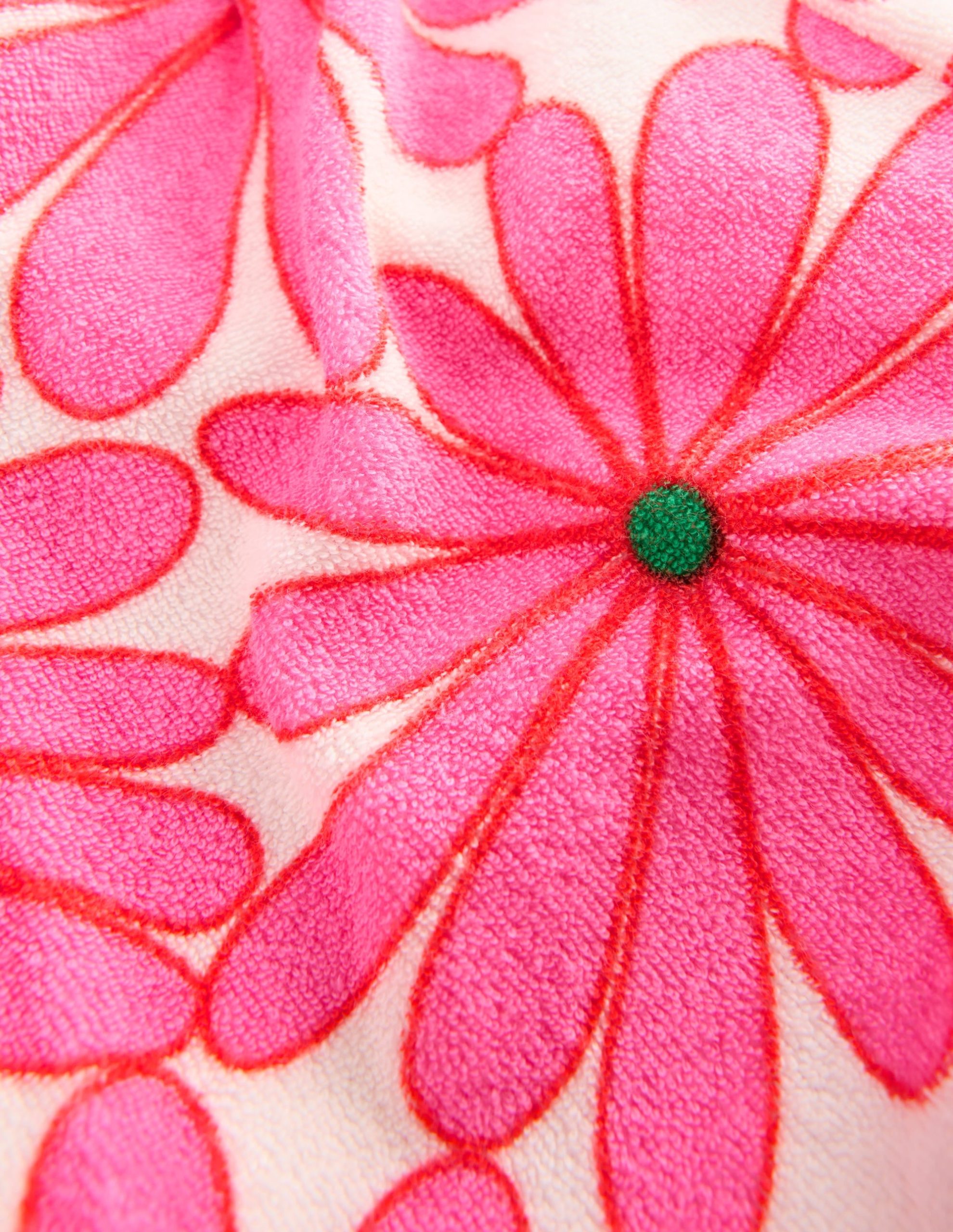 Towelling Ruffle Shorts-Festival Pink Giant Daisy - Image 5