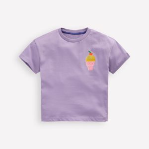 Short Sleeve Printed T-Shirt-Purple Ice Creams
