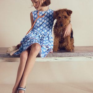 Tiered Jersey Sundress-Blue Spot