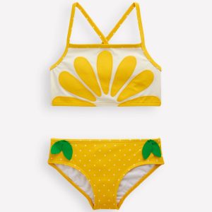 Logo Cross Back Bikini-Yellow