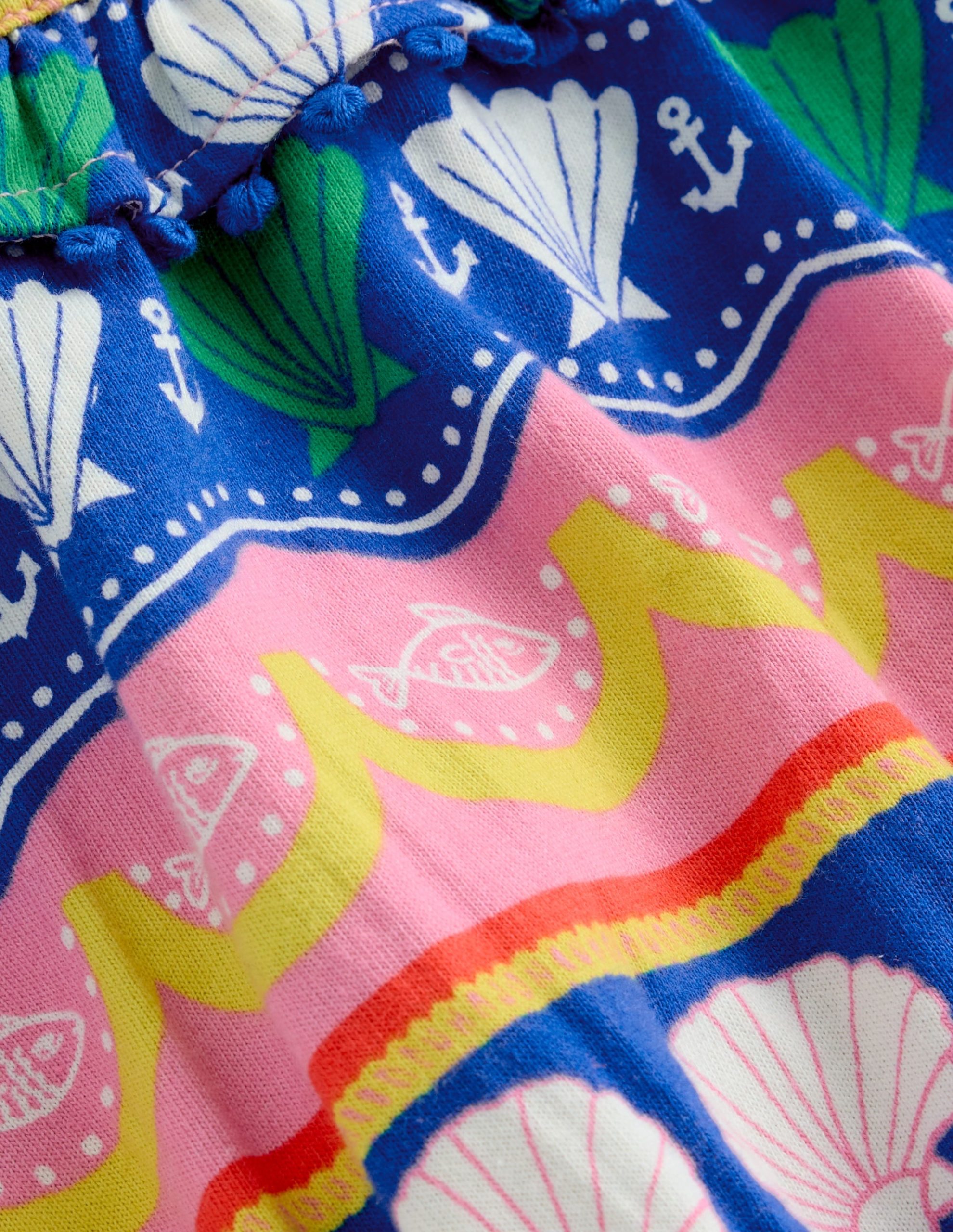 Ruffle Neck Halter Dress-Multi Seashell Stripe - Image 3