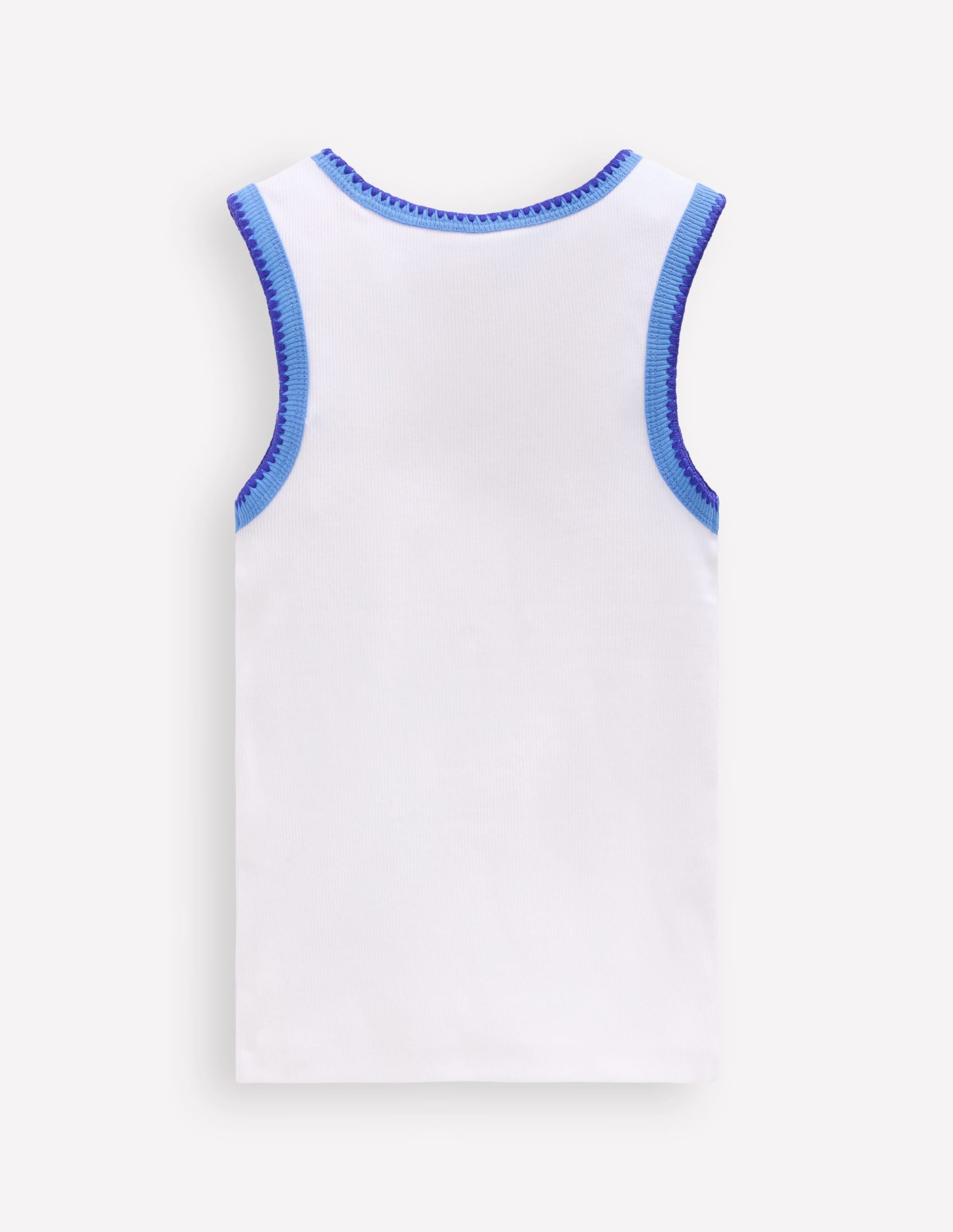 Crochet Trim Ribbed Vest-White - Image 2